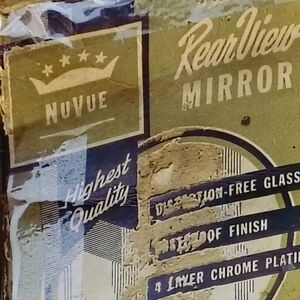 Vintage NuVue Rear View Mirror w/ Original Box – 1950s Automotive Accessory – Di
